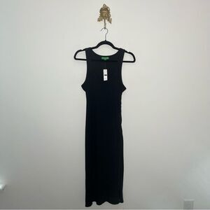 J.Crew Black Ribbed Midi Dress M